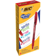 BIC GEL-OCITY ILLUSION PENNA CANCELLABILE CF.12 ROSSO