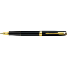 PARKER SONNET LACQUE BLACK GT PENNA STILOGRAFICA PUNTA FINE