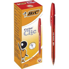 BIC CRISTAL CLIC PENNA A SFERA CONF.20 PENNE ROSSO