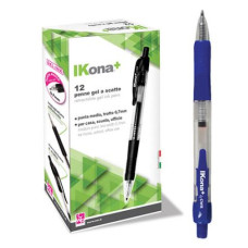 IKONA PENNA GEL SCATTO CONFEZIONE 12 PENNE NERO