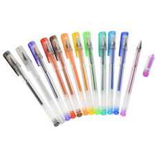 PENNE A GEL CON GLITTER 1 MM - CONF. DA 12 COLORI ASSORTITI