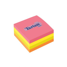 FOGLIETTI RIPOSIZIONABILI TARTAN™ NOTES 76X76 MM COLORI ASSORTITI NEON - CUBO DA 400 FF