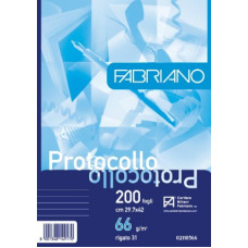 FABRIANO FOGLI PROTOCOLLO PACCO 200 FOGLI 31 RIGHE SENZA MARGINE