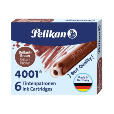 PELIKAN 4001 TP/6  CARTUCCE PER PENNA STILOGRAFICA MARRONE BRILLANTE