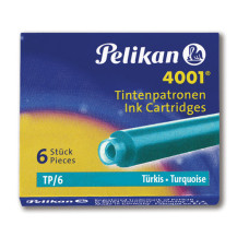 PELIKAN 4001 TP/6 CARTUCCE PER PENNA STILOGRAFICA TURCHESE