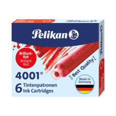 PELIKAN 4001 TP/6 CARTUCCIA PER STILOGRAFICA ROSSO BRILLANTE