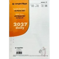 RICAMBIO AGENDA 2027 GIORNALIERO PER ORGANIZER 6 FORI - 14,5X21 CM (A5) CON PLANNER - CANGINI