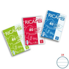 PIGNA RICAMBIO QUADERNO AD ANELLI 40FF 80GR 15X21 (A5) -1R-