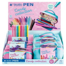 ESPOSITORE 12 POCHETTE PENNE A PUNTA SINTETICA TRATTO PEN CANDY COLLECTION