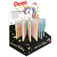 PENTEL K108P PENNA IN GEL HYBRID MILKY DISPLAY 48 PEZZI COLORI ASSORTITI
