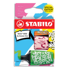 STABILO BOSS MINI BY SNOOZE ONE AST.3 EVIDENZIATORI VERDE - ROSA - ARANCIONE