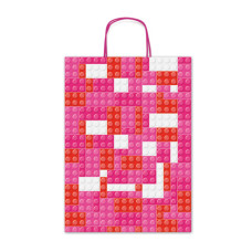 BORSA SHOPPER ALLEGRA MATTONCINI 16X8X21 CM RROSA/ROSSO  - CONF. 25 PZ