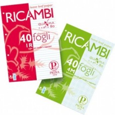 PIGNA RICAMBIO QUADERNO AD ANELLI 40FF 80GR 21X30 (A4) -4M-