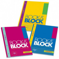 BLASETTI BOOK E BLOCK BLOCCO COLLATO CON FORI RINFORZATO A4 RIGHE CON MARGINE CONF. 5 PZ