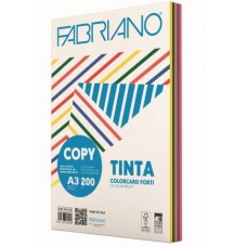 FABRIANO COPY TINTA A3 200GR CARTONCINO 5 COLORI FORTI 100FF