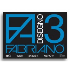 FABRIANO ALBUM DISEGNO 3 NERO 24X33 125GR 10FG