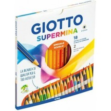 GIOTTO SUPERMINA SPECIALE SCUOLA ASTUCCIO 18 PASTELLI 2 MATITE GRAFITE HB E 2B