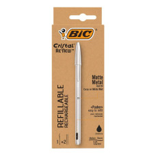 BIC CRISTAL RE'NEW NERO WALLET 1 PENNA   2 REFILL