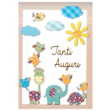 BIGLIETTO AUGURI  GENERICO IMMAGINE IN RILIEVO DIM. 12X17 CM