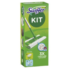 STARTER KIT CATTURAPOLVERE SWIFFER DRY VERDE SCOPA   8 PANNI