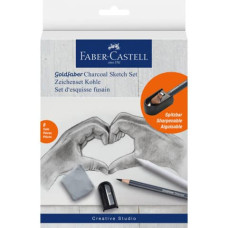 SET DISEGNO FABER-CASTELL GOLDFABER CHARCOAL 8 PEZZI CONTENUTO ASSORTITO