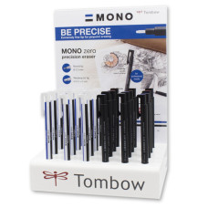 ESPOSITORE 24 GOMME DI PRECISIONE TOMBOW MONO ZERO 2 PUNTE E 2 COLORI ASSORTITI