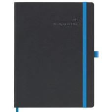 AGENDA GRANDE 2026 BLACK COLOR BORDO BLU – SETTIMANALE 19X25 CM