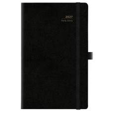 AGENDA GIORNALIERA 2027 MAIORI CON ELASTICO - 13X21 CM NERO